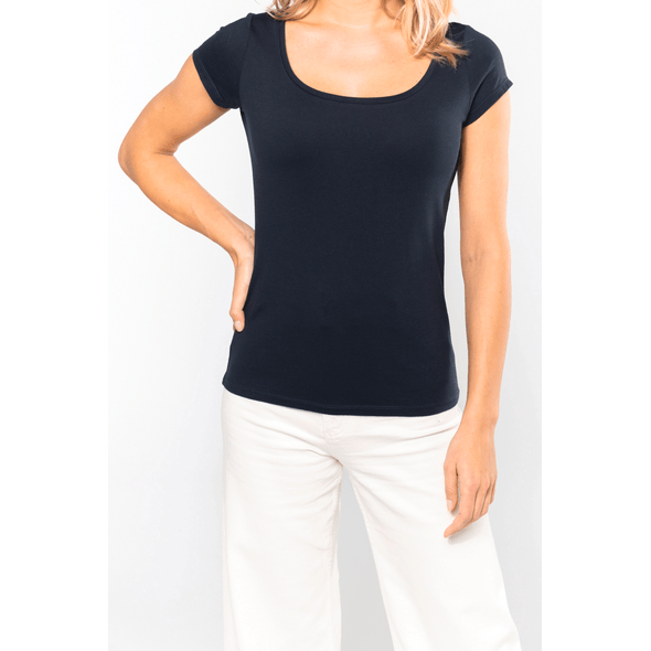 Kariban | Camiseta mujer manga corta cuello barco